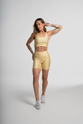 Bermuda Estampa Lisa Amarelo