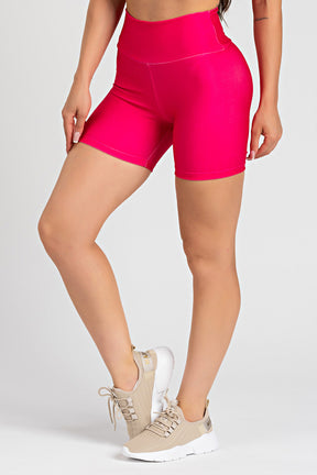 Bermuda Estampa Lisa Rosa Neon