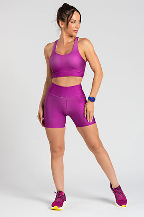 Bermuda Estampa Lisa Violeta