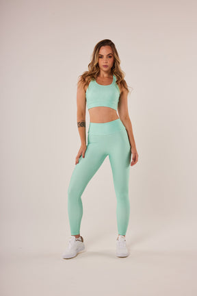 Legging Básica Lisa Verde Água