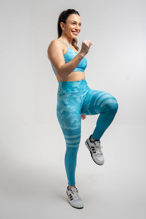 Legging Camuflada Mescla Azul