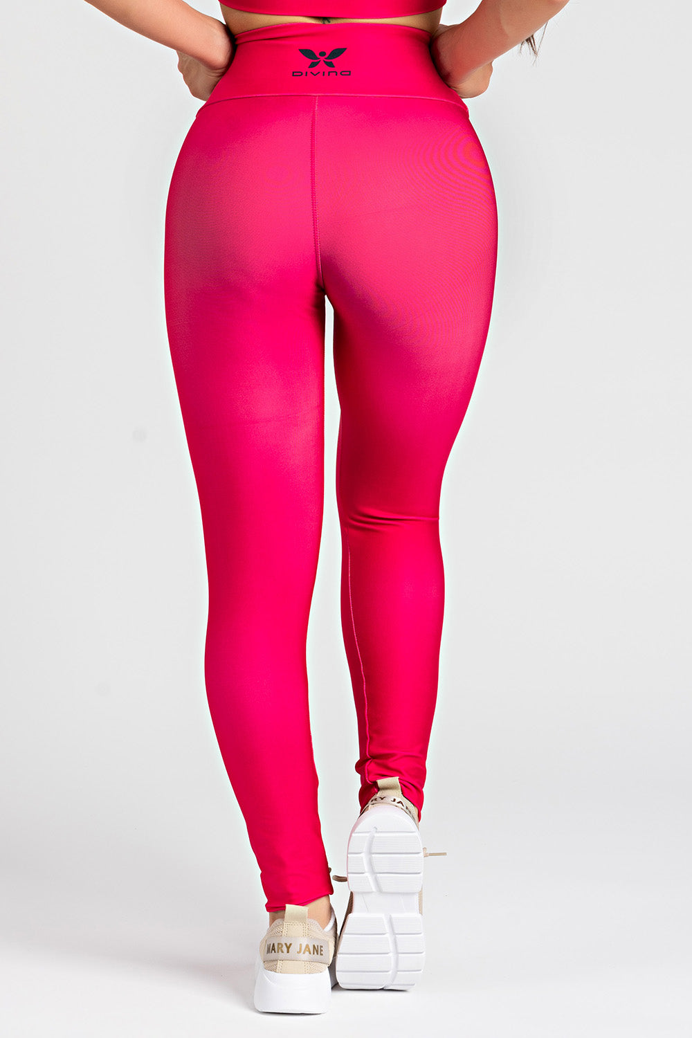 Legging Estampa Lisa Rosa Neon