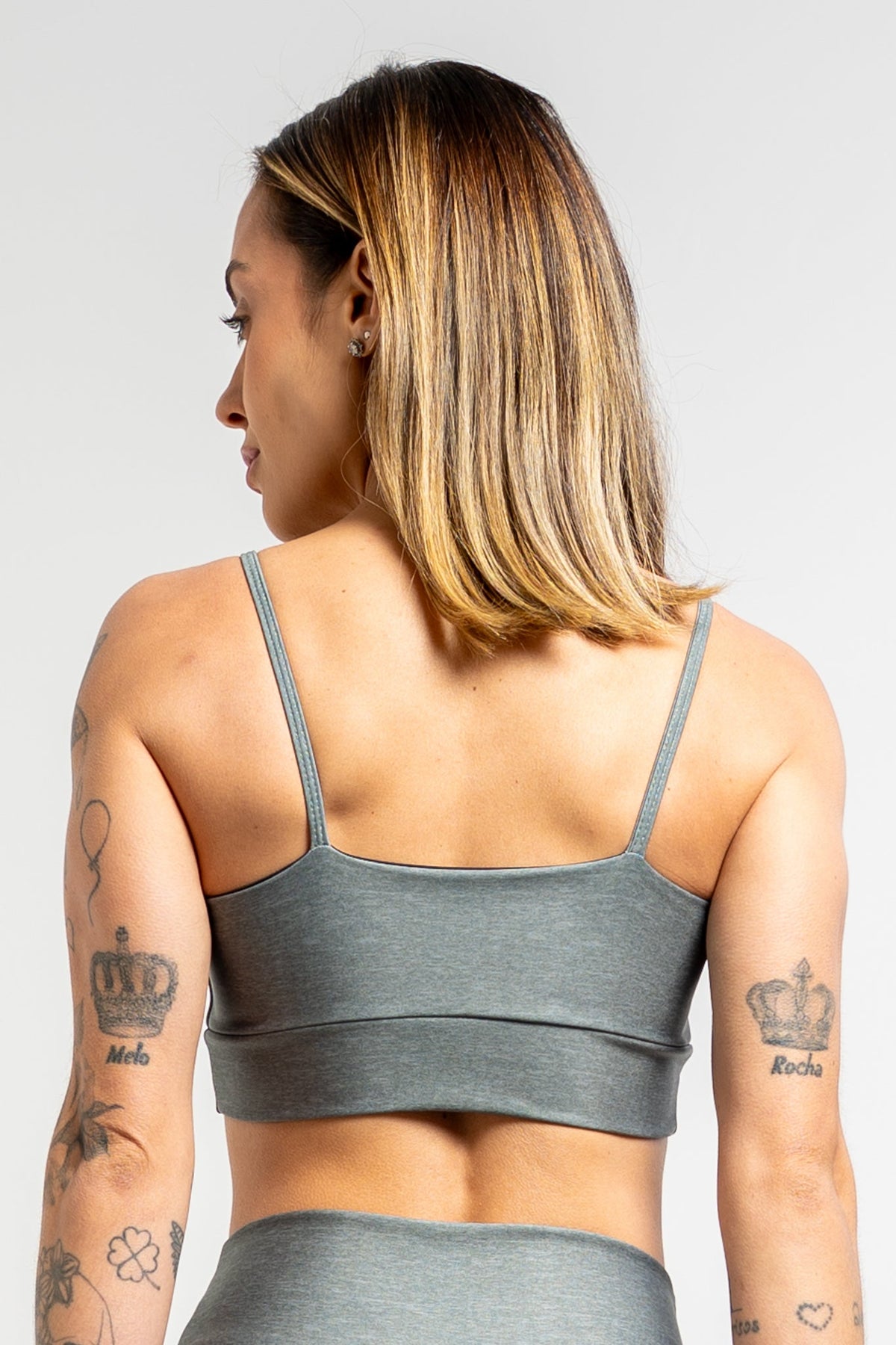 Top Alcinha Mescla Verde Escuro