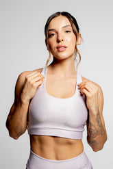 Top Nadador Estampa Divina Lilás