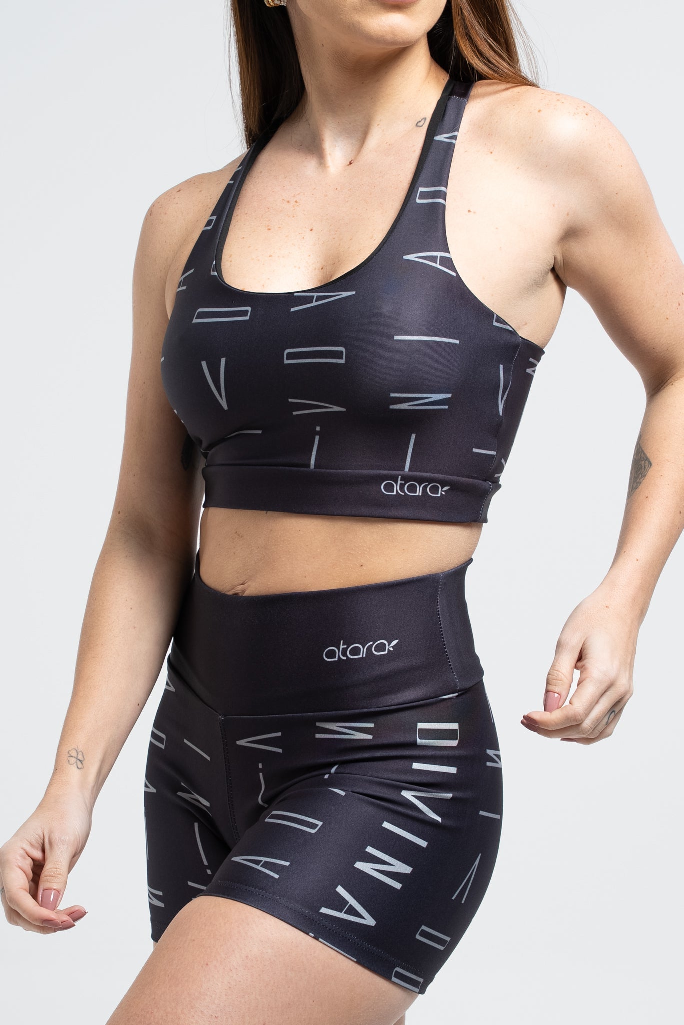 Top Nadador Estampa Divina Preto