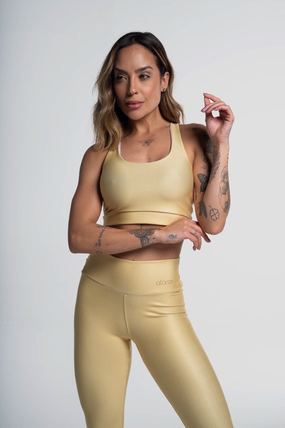 Top Nadador Estampa Lisa Amarelo