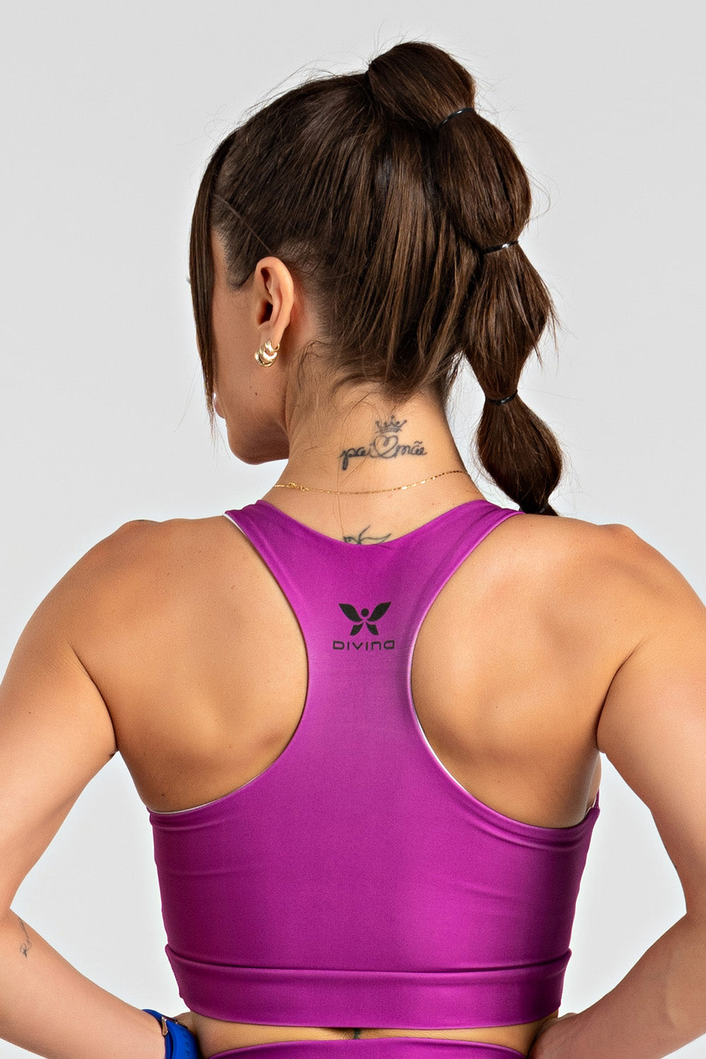 Top Nadador Estampa Lisa Violeta