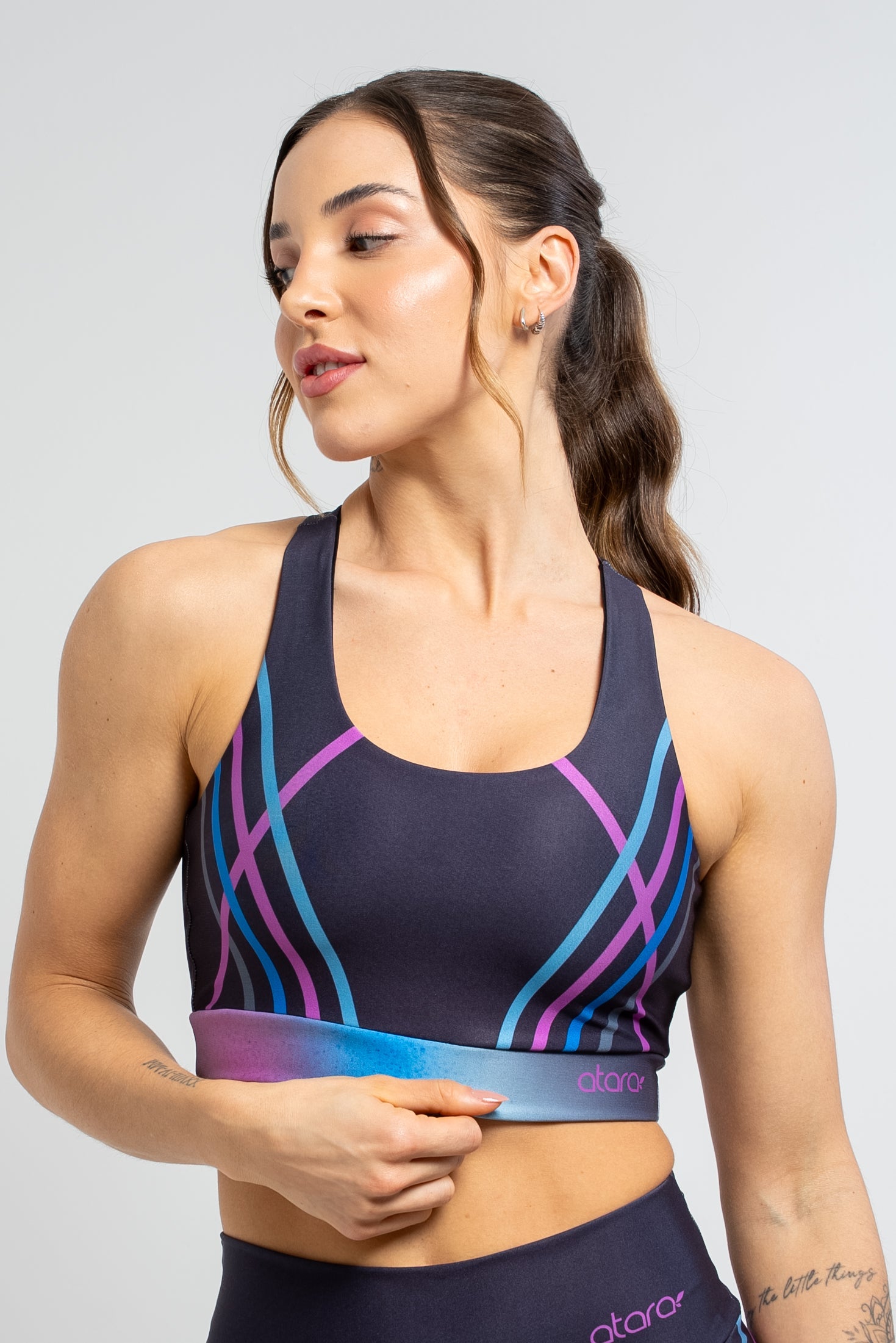 Top Nadador Estampa Localizada Aurora Boreal