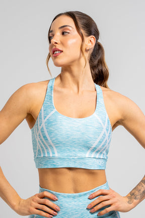 Top Nadador Estampa Localizada Flamê Azul