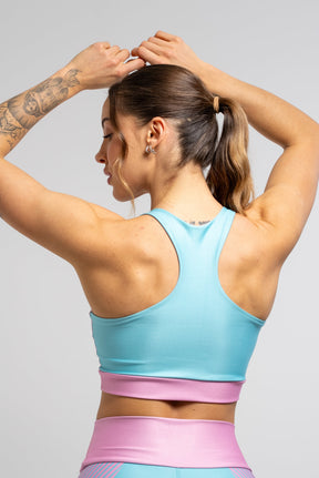 Top Nadador Estampa Localizada Listra Rosa