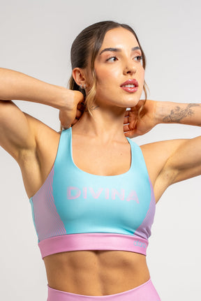 Top Nadador Estampa Localizada Listra Rosa