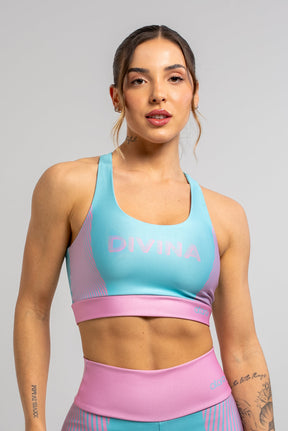 Top Nadador Estampa Localizada Listra Rosa