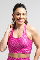 Top Nadador Estampa Localizada Onça Rosa Pink