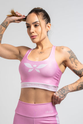 Top Nadador Estampa Mescla Rosa