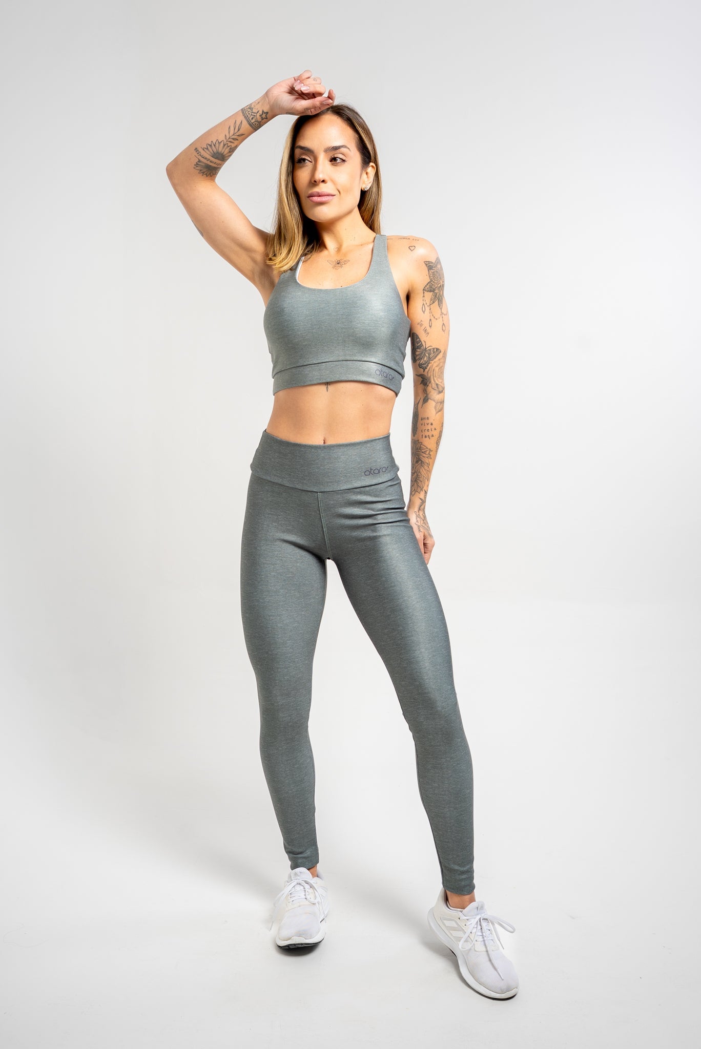 Top Nadador Mescla Verde Escuro