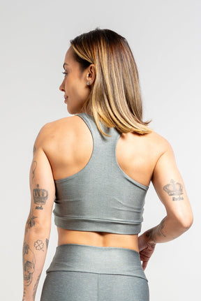 Top Nadador Mescla Verde Escuro