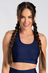 Top Nadador Básico Liso Azul Marinho