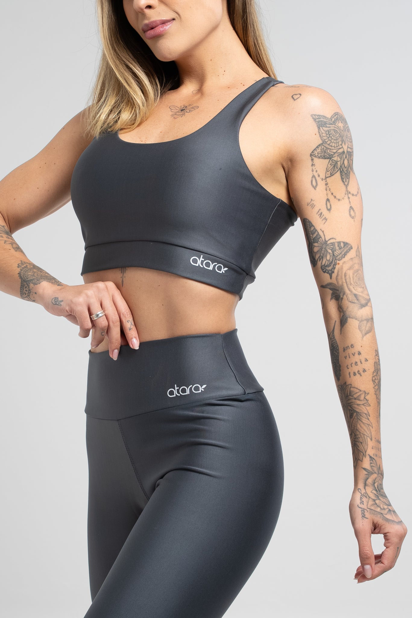 Top Nadador Básico Liso Chumbo