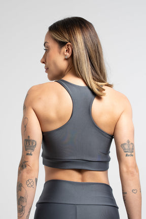 Top Nadador Básico Liso Chumbo