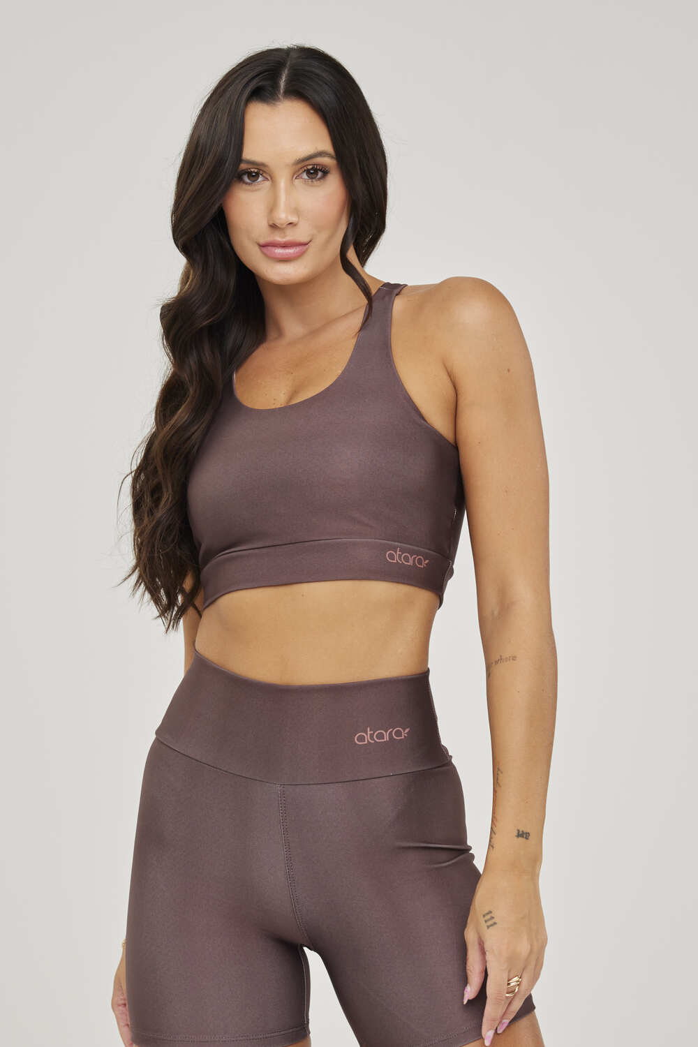 Top Nadador Lisa Marrom