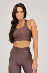 Top Nadador Lisa Marrom