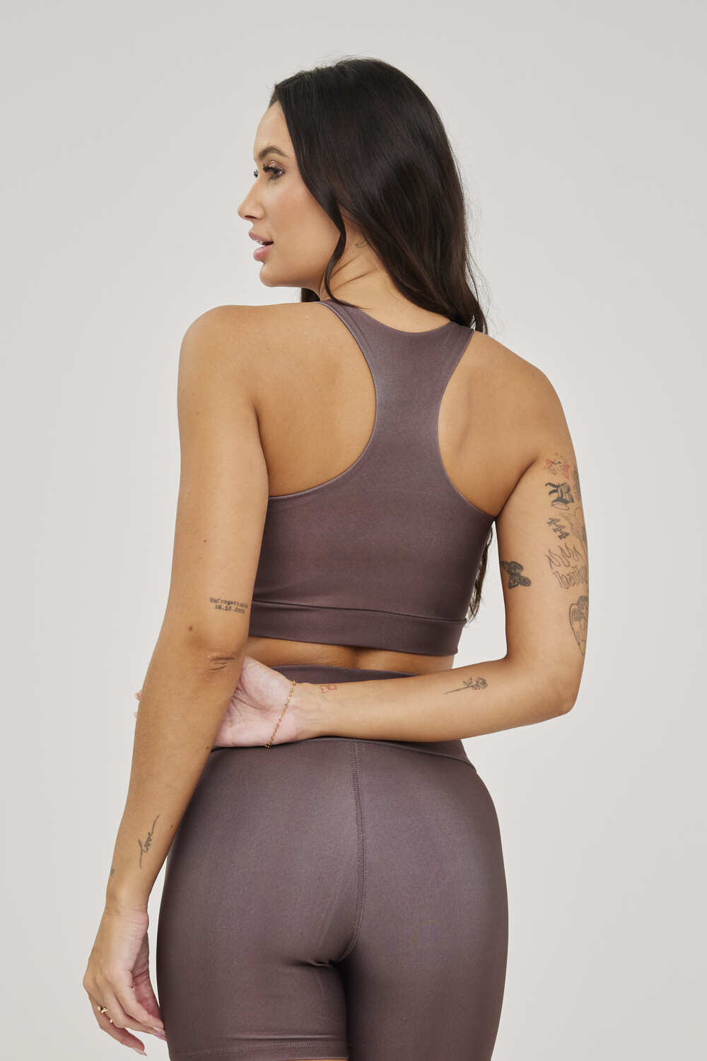 Top Nadador Lisa Marrom