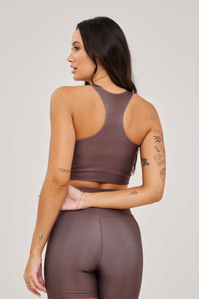 Top Nadador Lisa Marrom